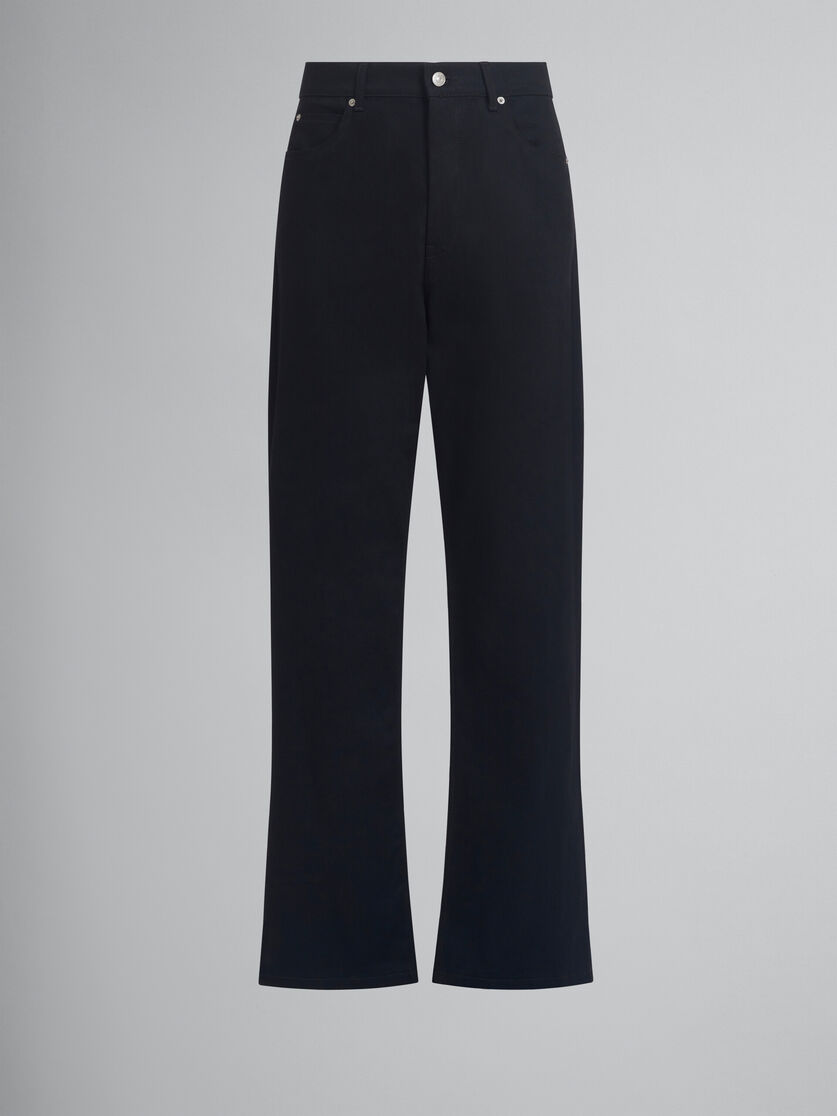 Black denim wide-leg jeans - Pants - Image 1