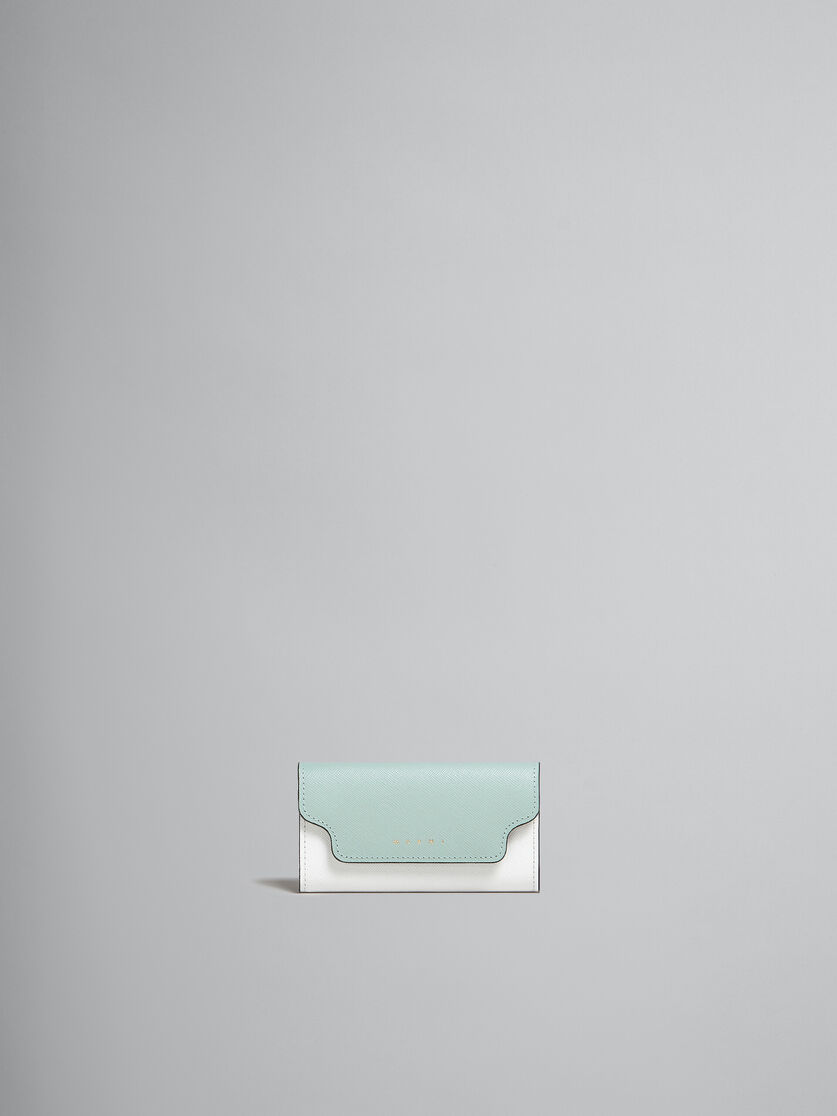 Colour block saffiano leather keyring - Key Rings - Image 1