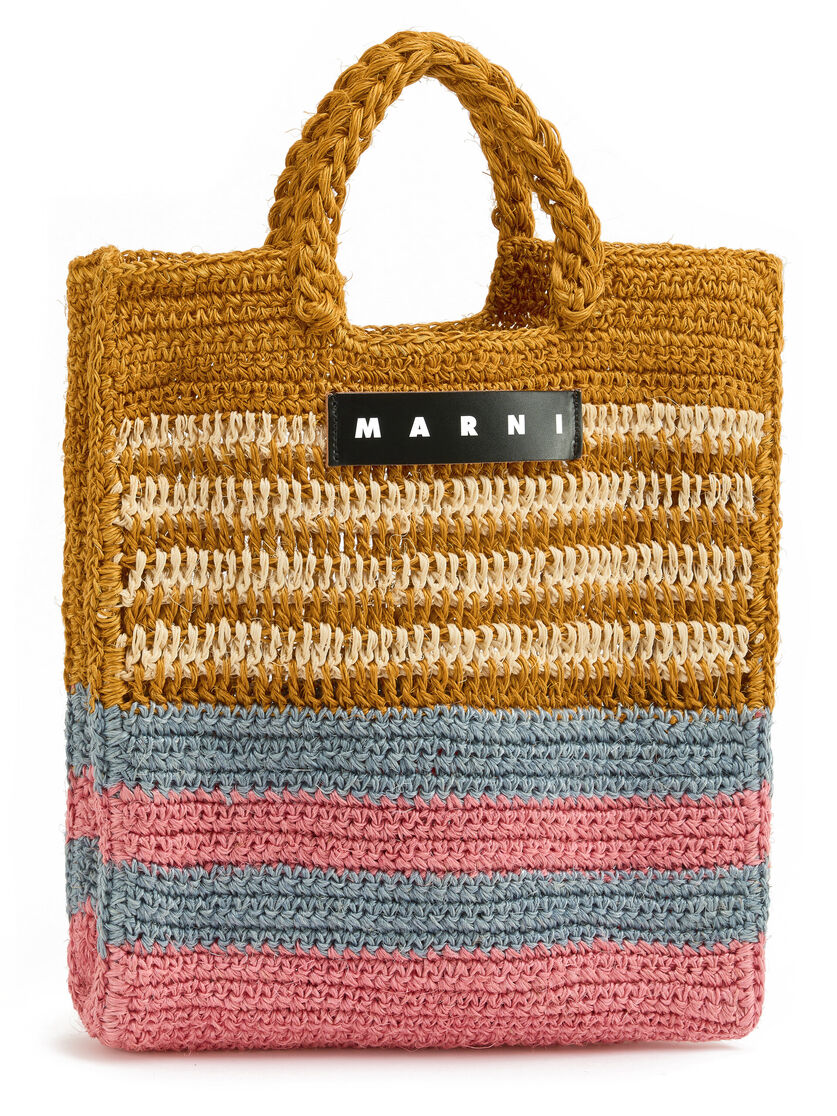 Braun gestreifte MARNI MARKET FIQUE Tasche - Shopper - Image 4