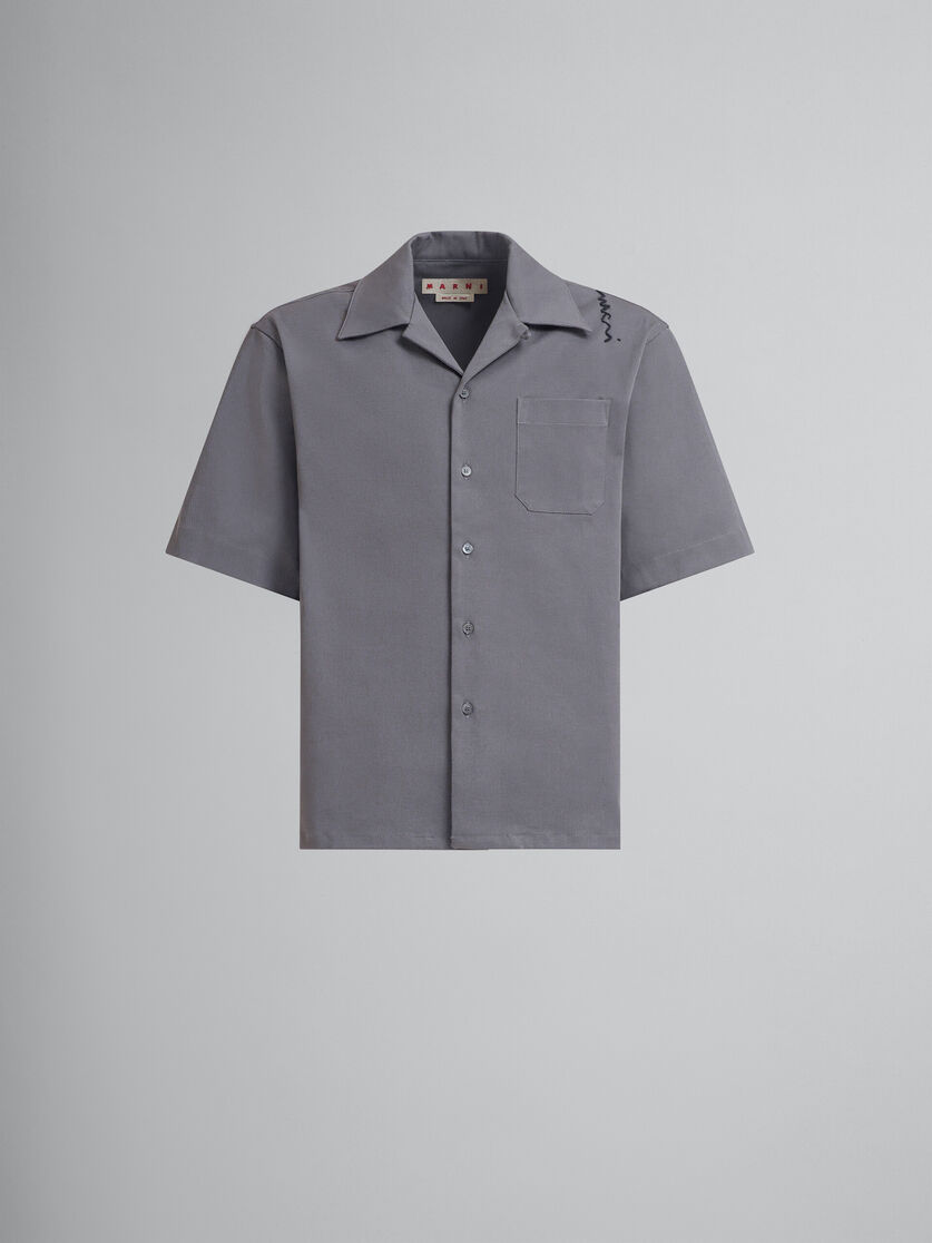 Grey cotton bowling shirt - Shirts - Image 1