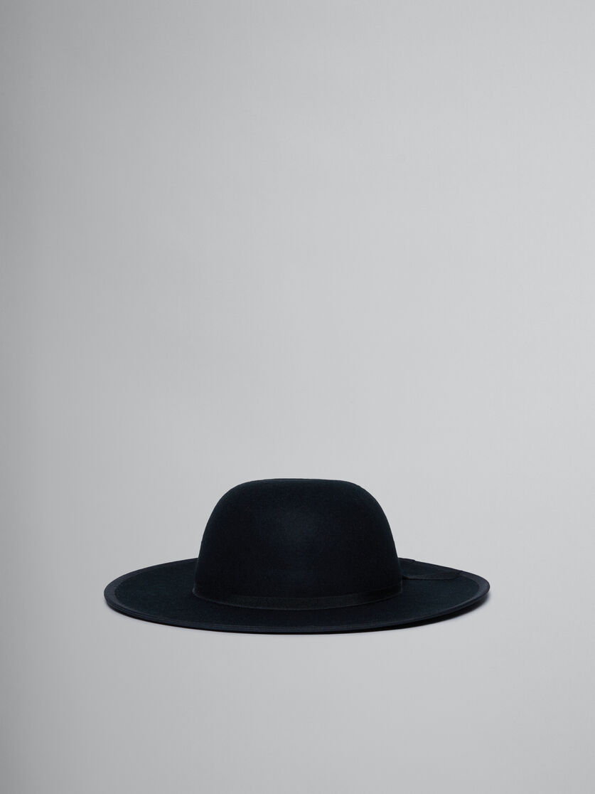 Sombrero de ala ancha negro de fieltro - Gorras - Image 1