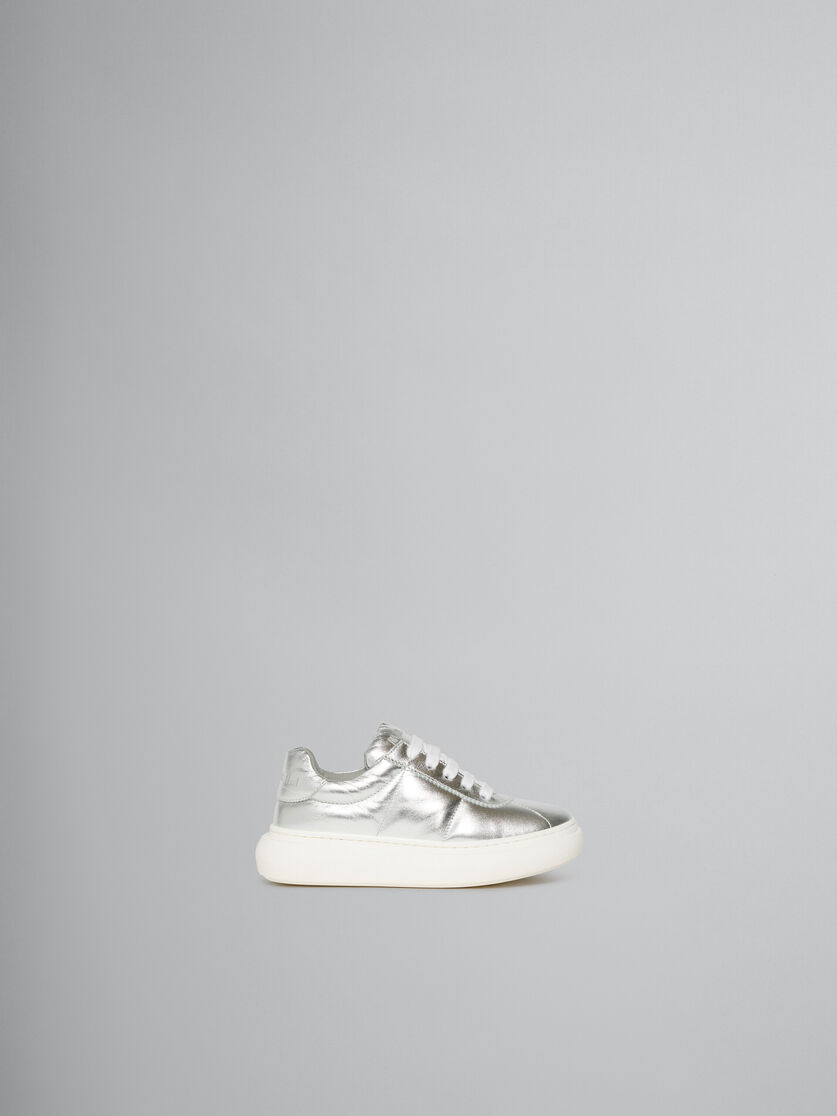 Silver leather padded sneaker - Sneakers - Image 1