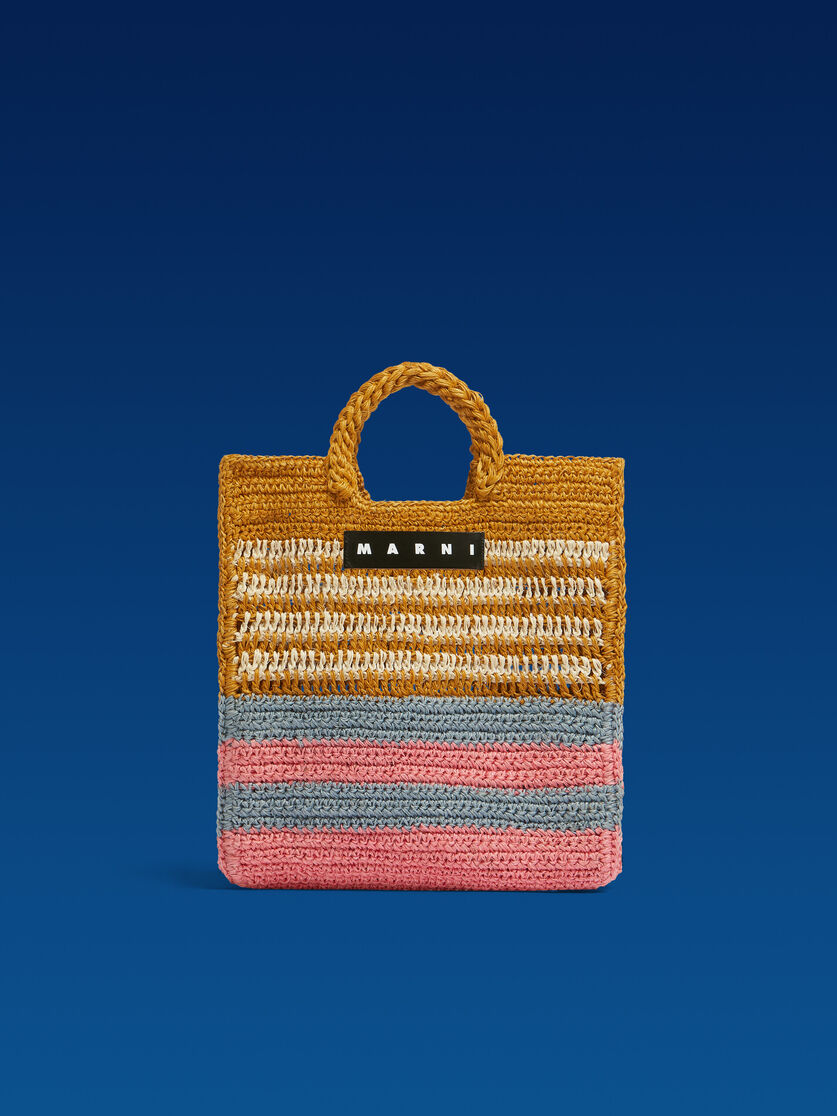 Brown striped MARNI MARKET FIQUE bag - Shopping Bags - Image 1