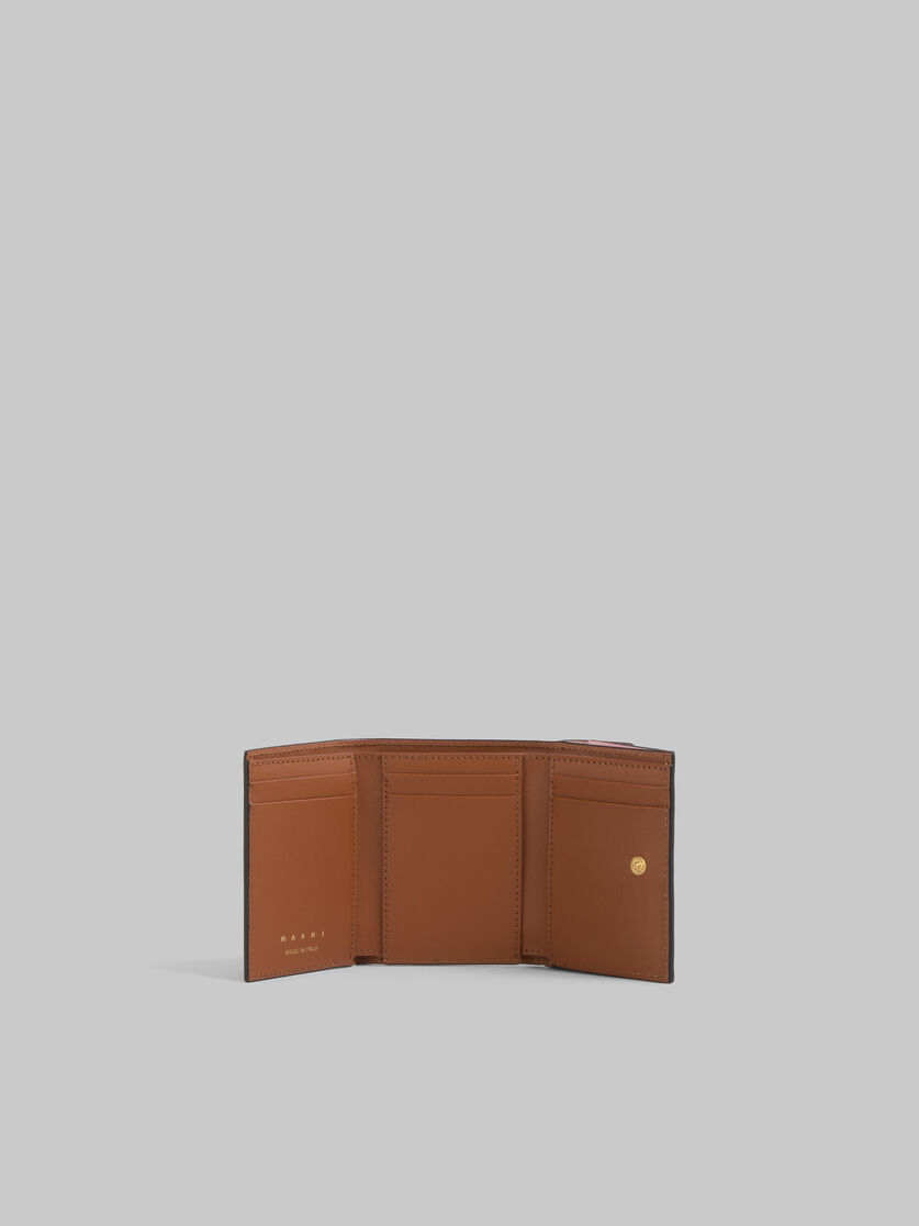 Trifold wallet in blue, cream and brown saffiano leather - Wallets - Image 2