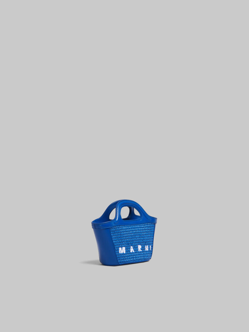 Tropicalia Micro Bag in light blue leather and raffia-effect fabric - Handbag - Image 6