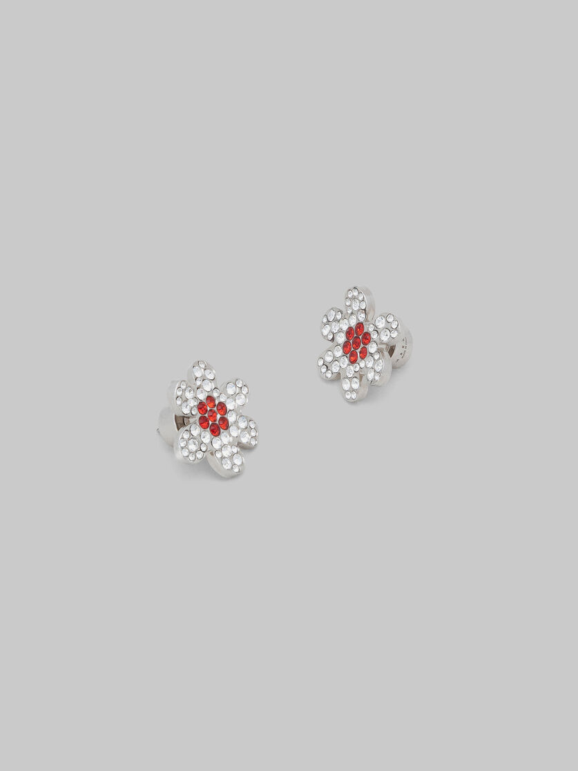 Daisy stud earrings with pavé rhinestones - Earrings - Image 4