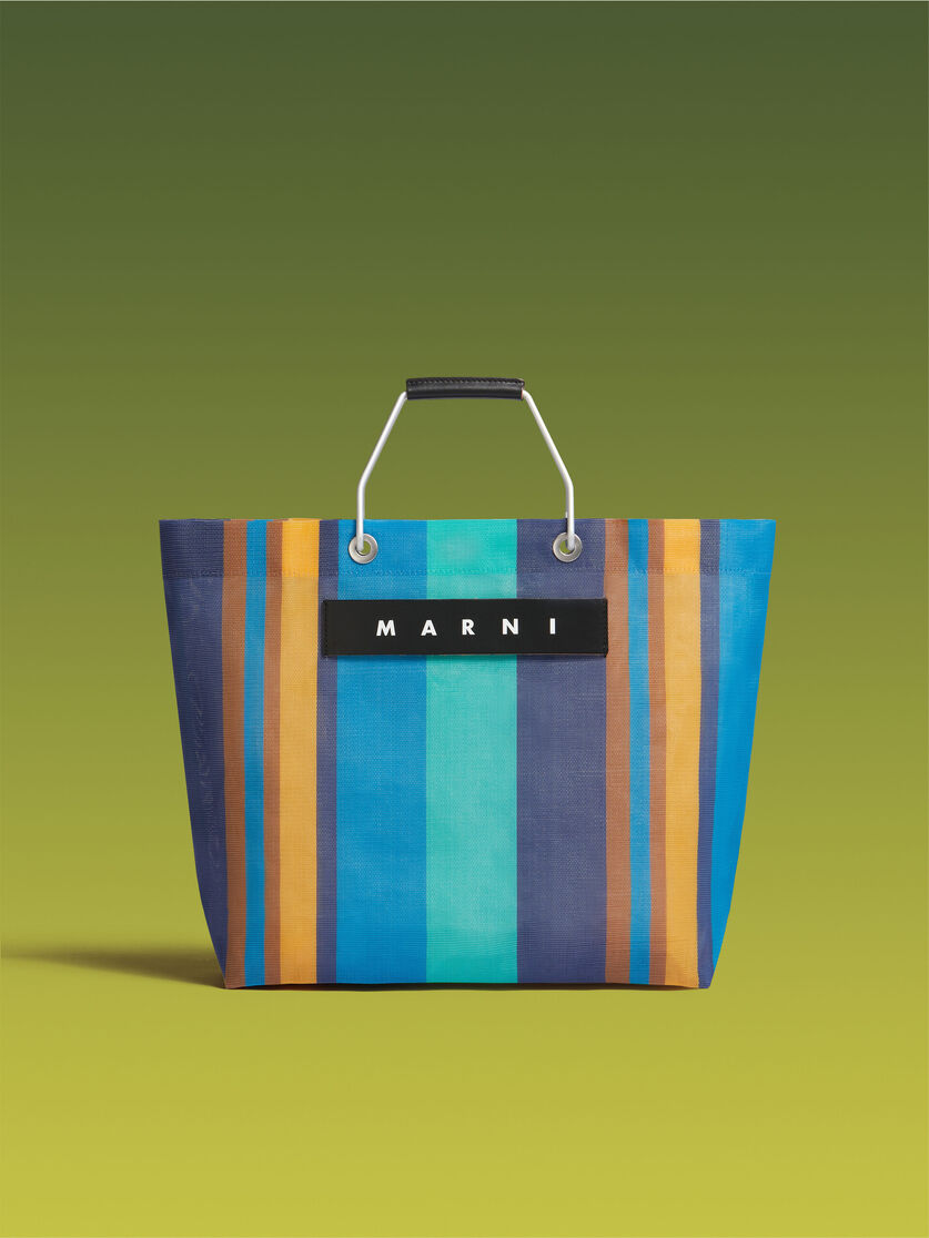 イリュージョンブルー MARNI MARKET STRIPE BAG - ショッピングバッグ - Image 1