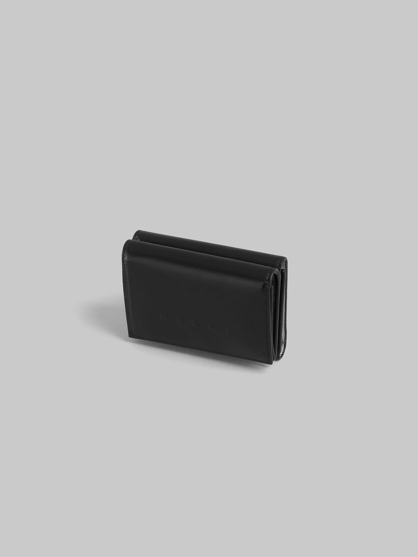Blue leather trifold wallet with raised Marni logo - Wallets - Image 4