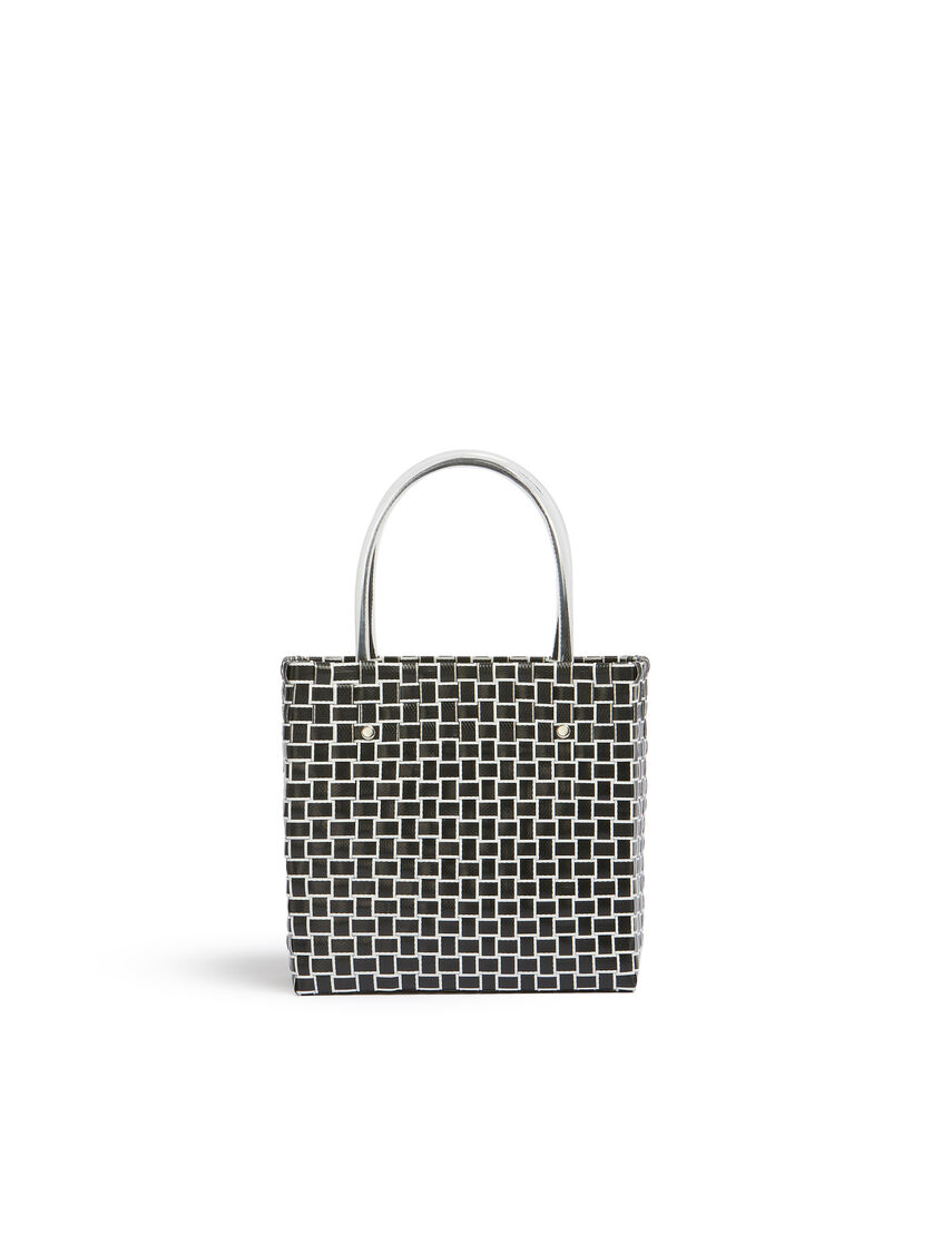 Black and white MARNI MARKET MINI FLOWER BASKET bag - Shopping Bags - Image 3