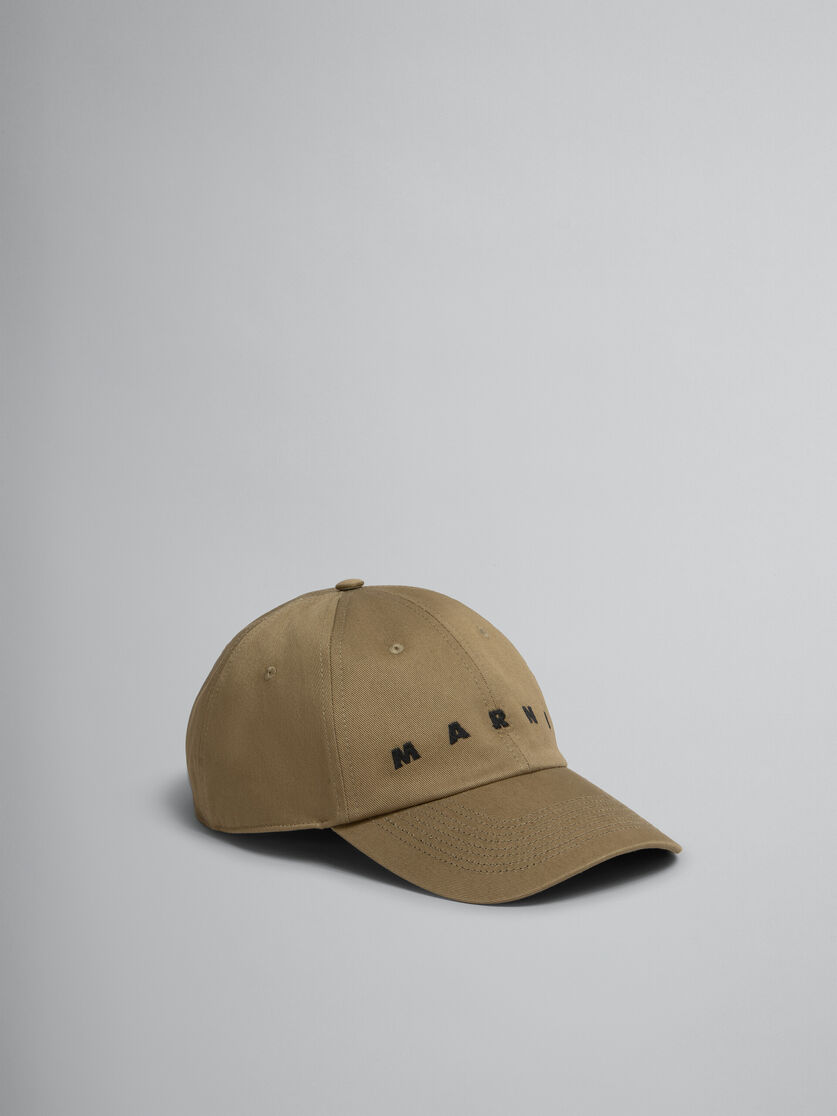 Black organic gabardine baseball cap with embroidered logo - Hats - Image 1