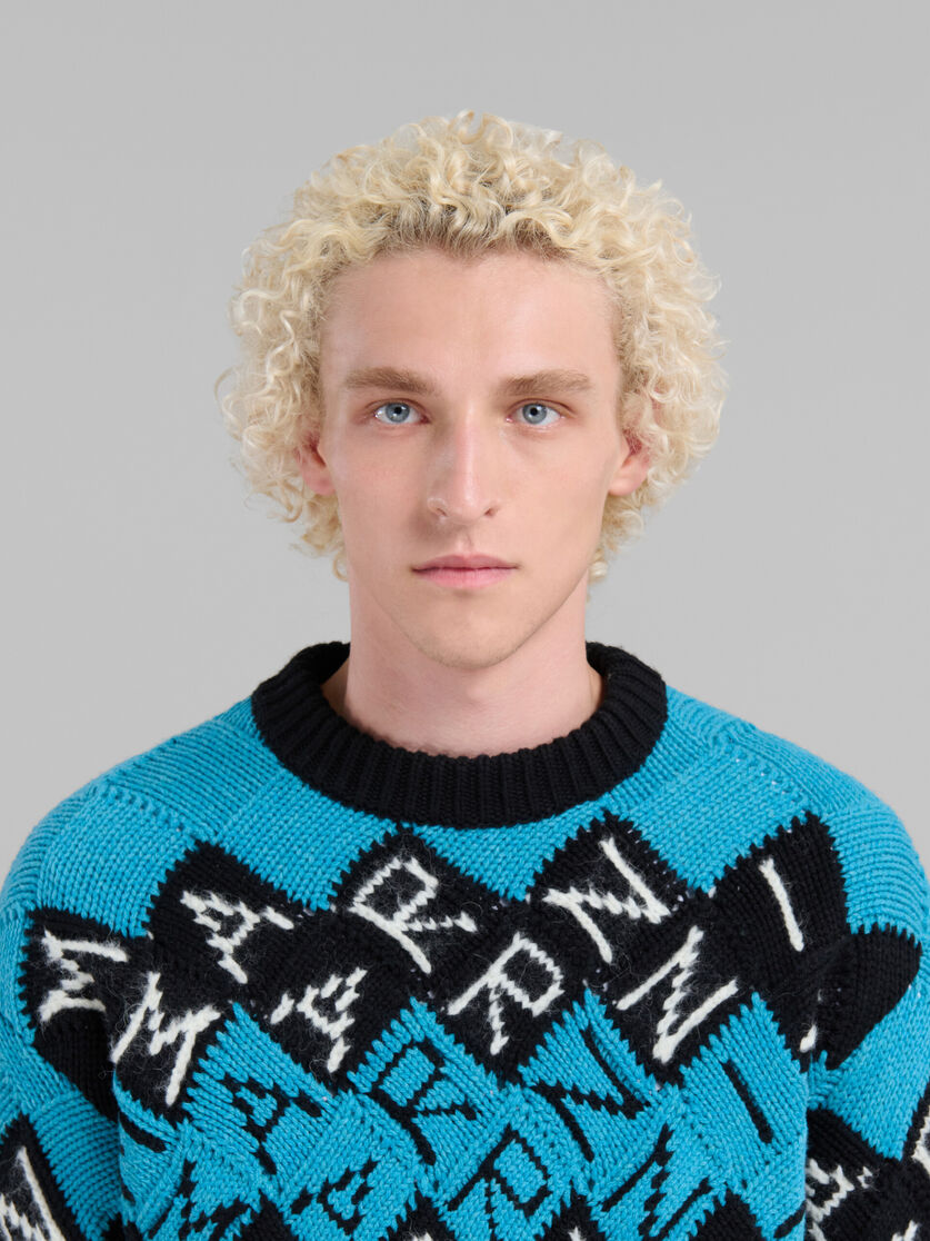 Blue and black wool Marni block jumper - Pullovers - Image 4