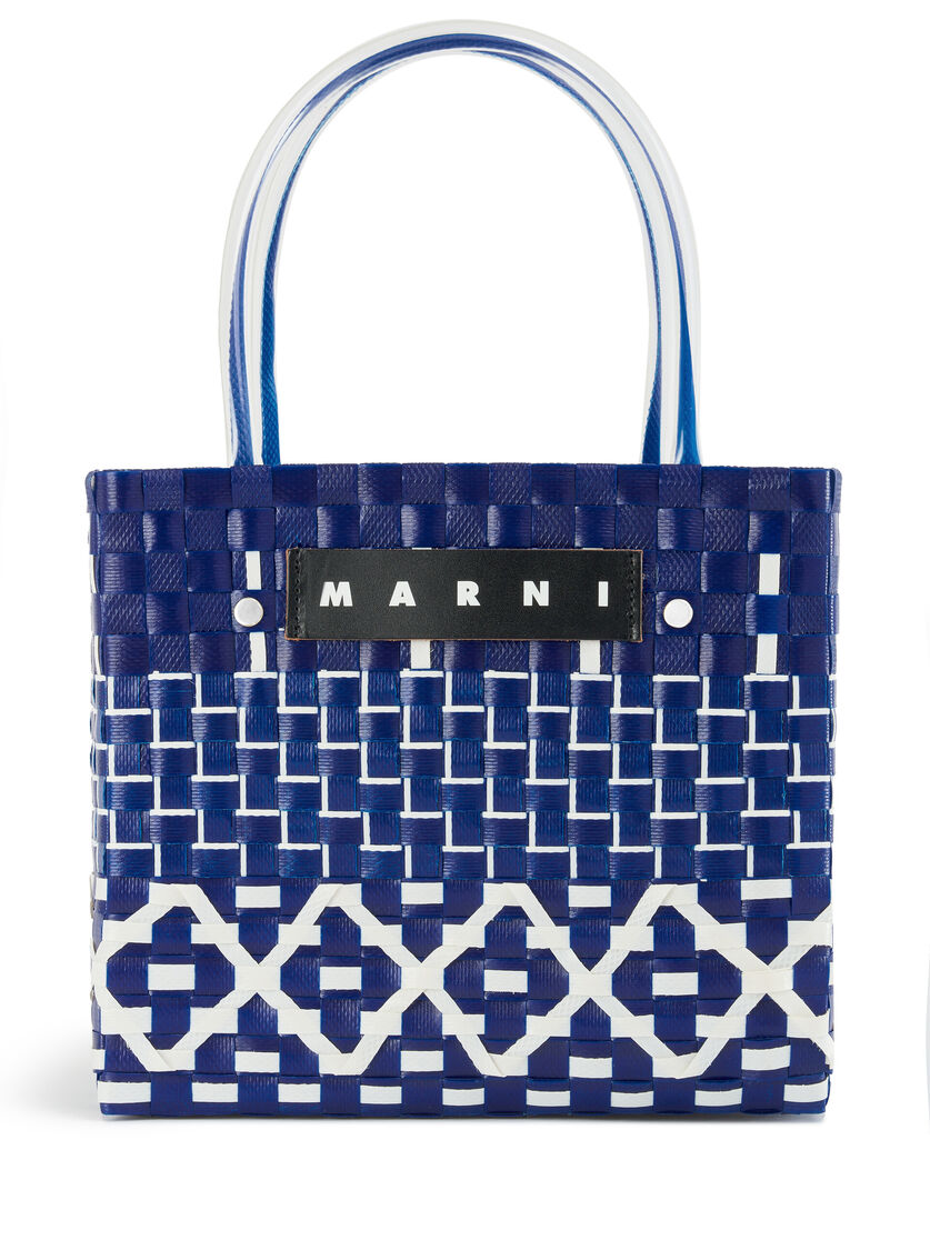 Minibolso MARNI MARKET BASKET con motivo geométrico azul - Bolsos shopper - Image 4