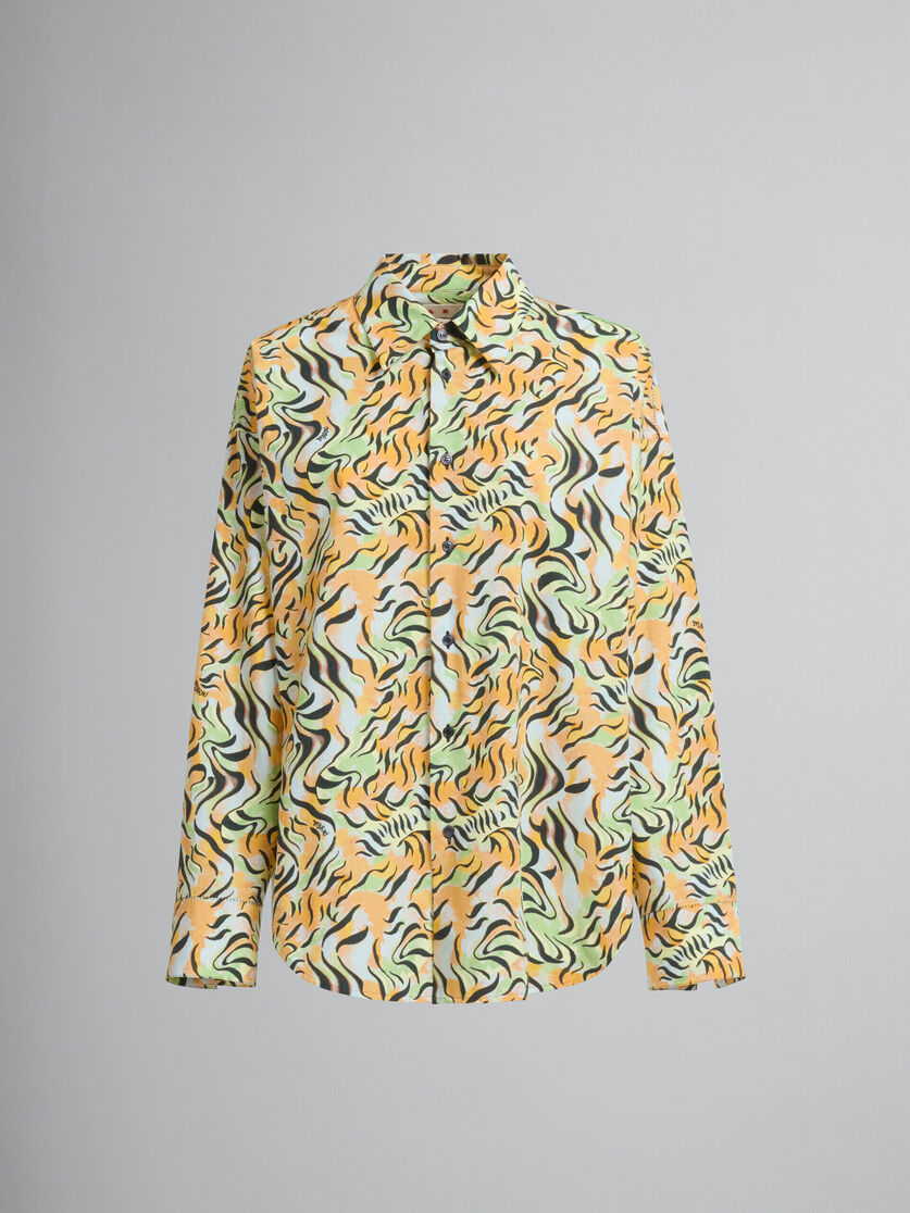 Camisa de algodón orgánico con estampado naranja y verde - Camisas - Image 2
