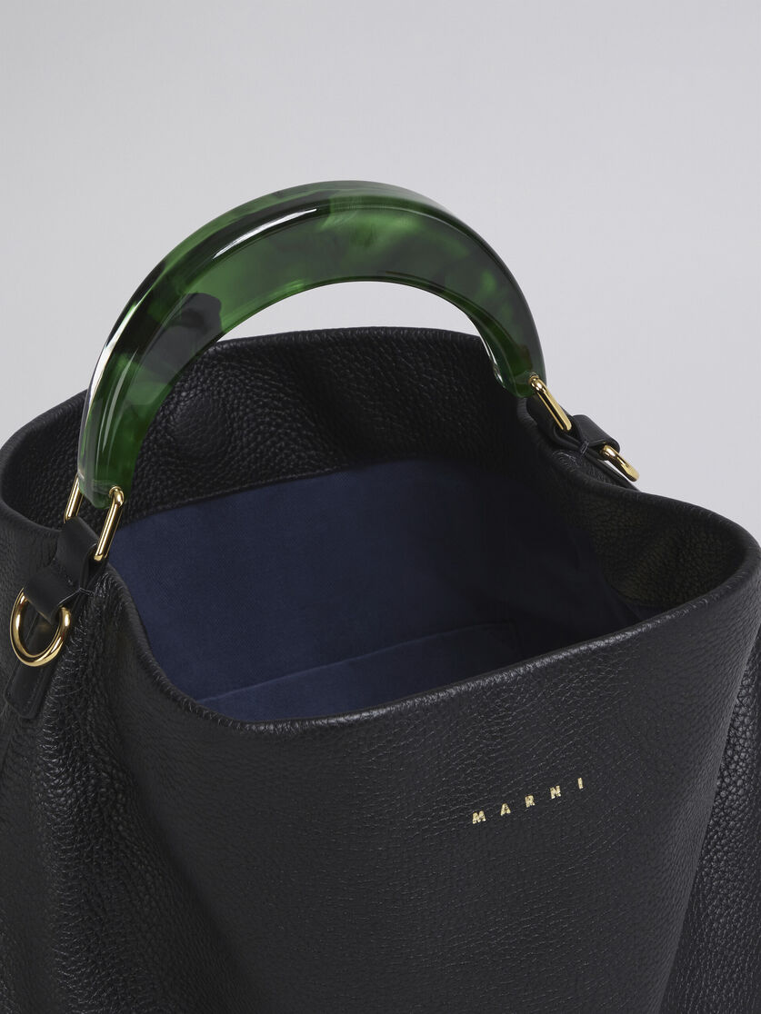 Mittelgroße Tasche Venice aus schwarzem Leder - Schultertaschen - Image 4