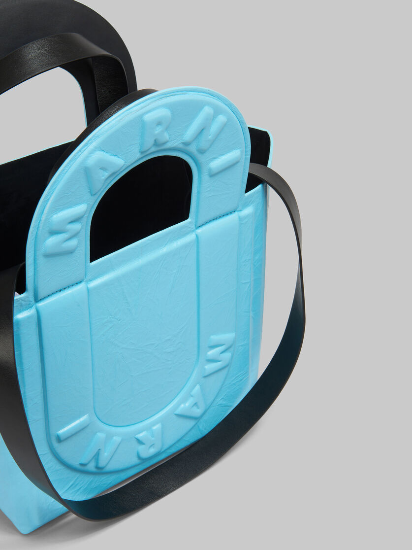 Turquoise leather Sweedy small tote bag - Shopping Bags - Image 3