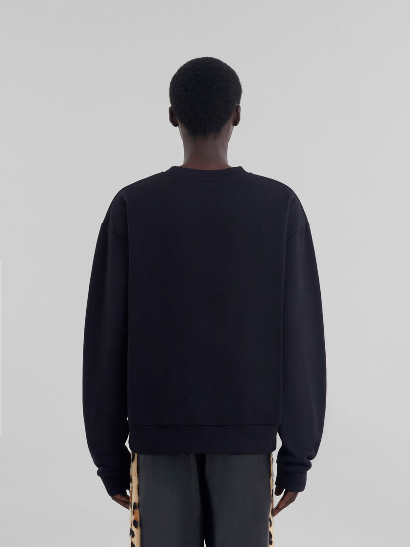 Black organic cotton sweatshirt with Marni logo - Sweaters - Image 3