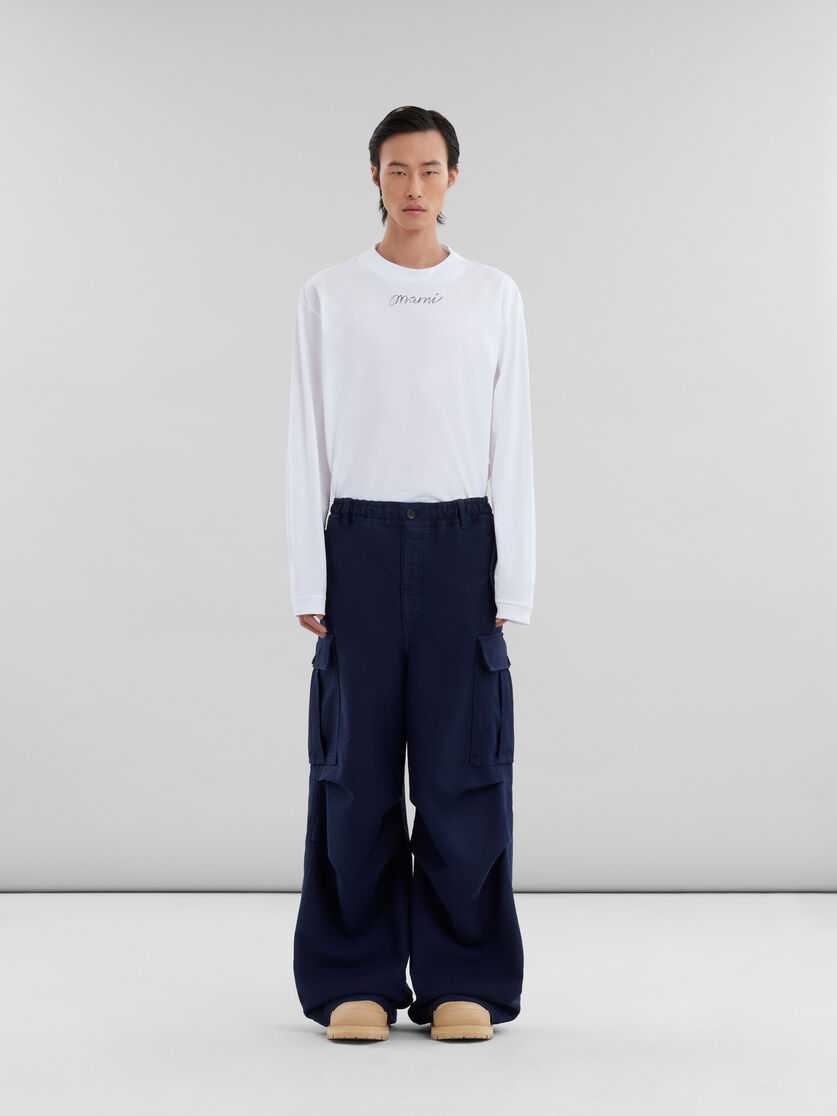 Navy organic moleskin cargo pants - Pants - Image 2