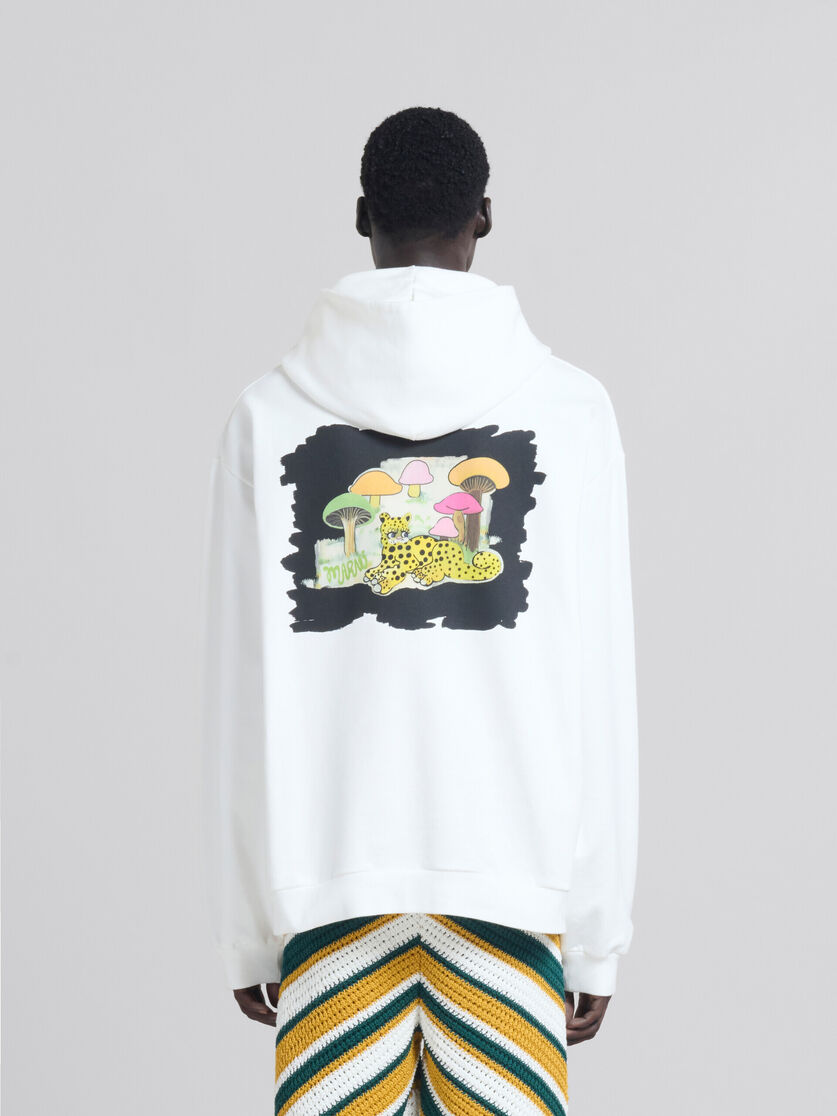 White organic jersey hoodie with back print - Sweaters - Image 3