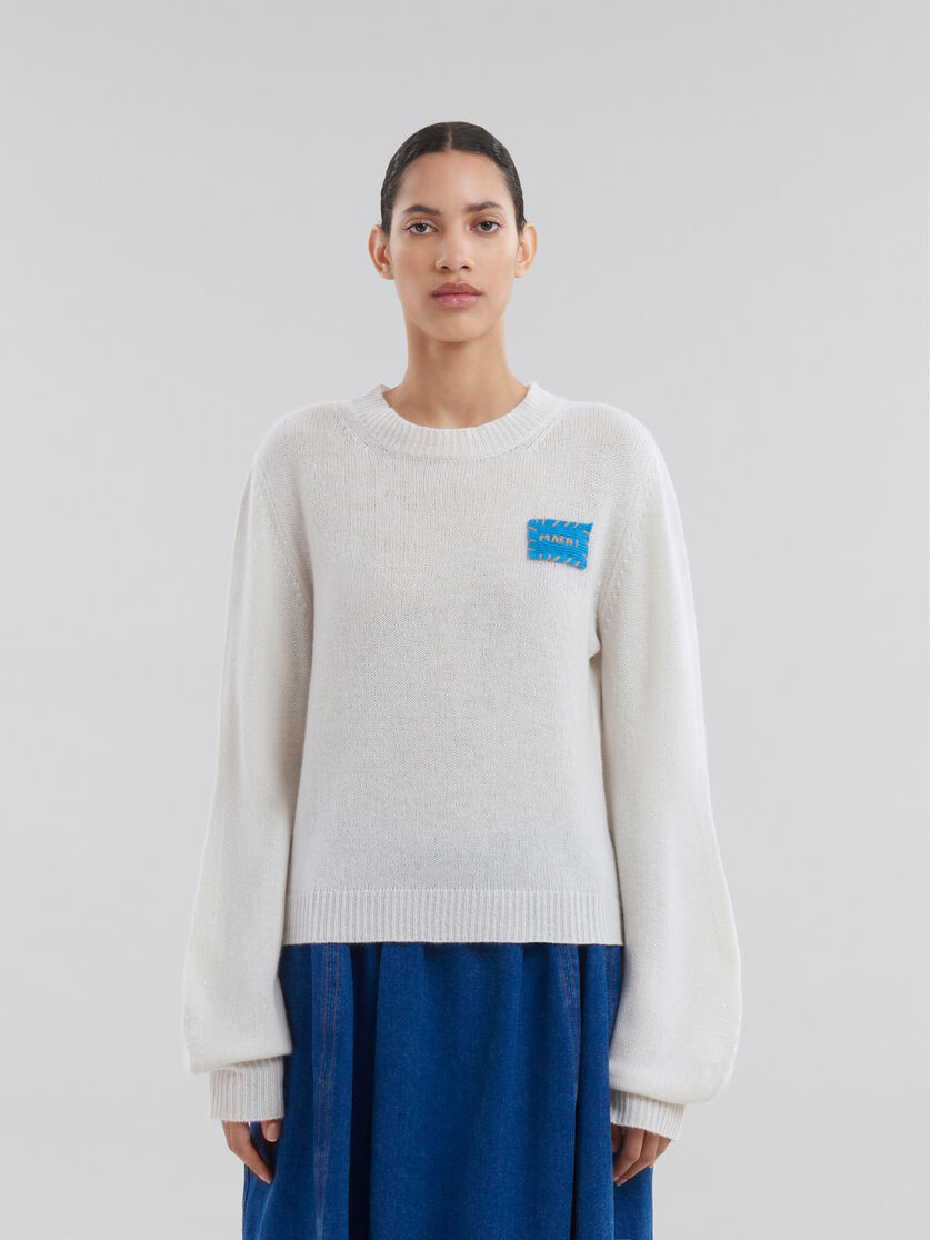 Brauner Kaschmirpullover mit Marni-Flickenaufnäher - Pullover - Image 2