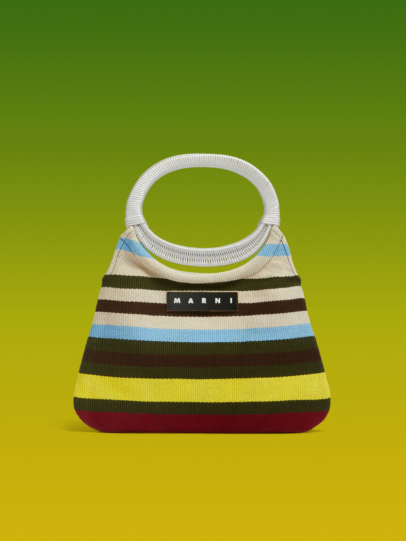 MARNI MARKET bag in multicolor striped cotton - Bags - Image 1