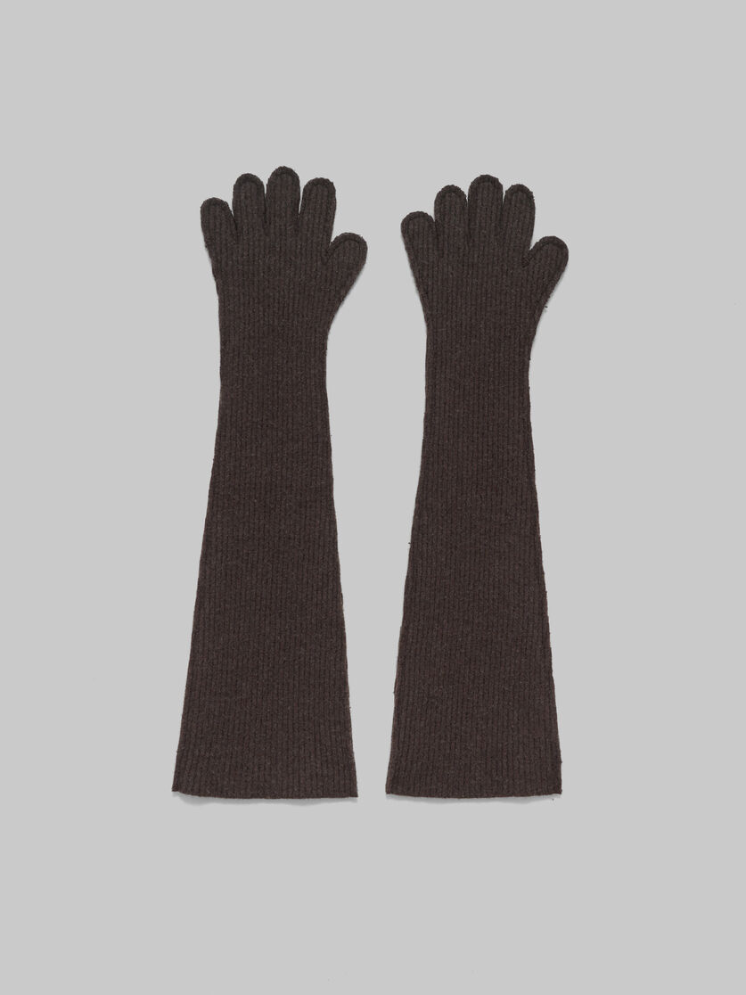 Oversized brown wool gloves - Gloves - Image 1