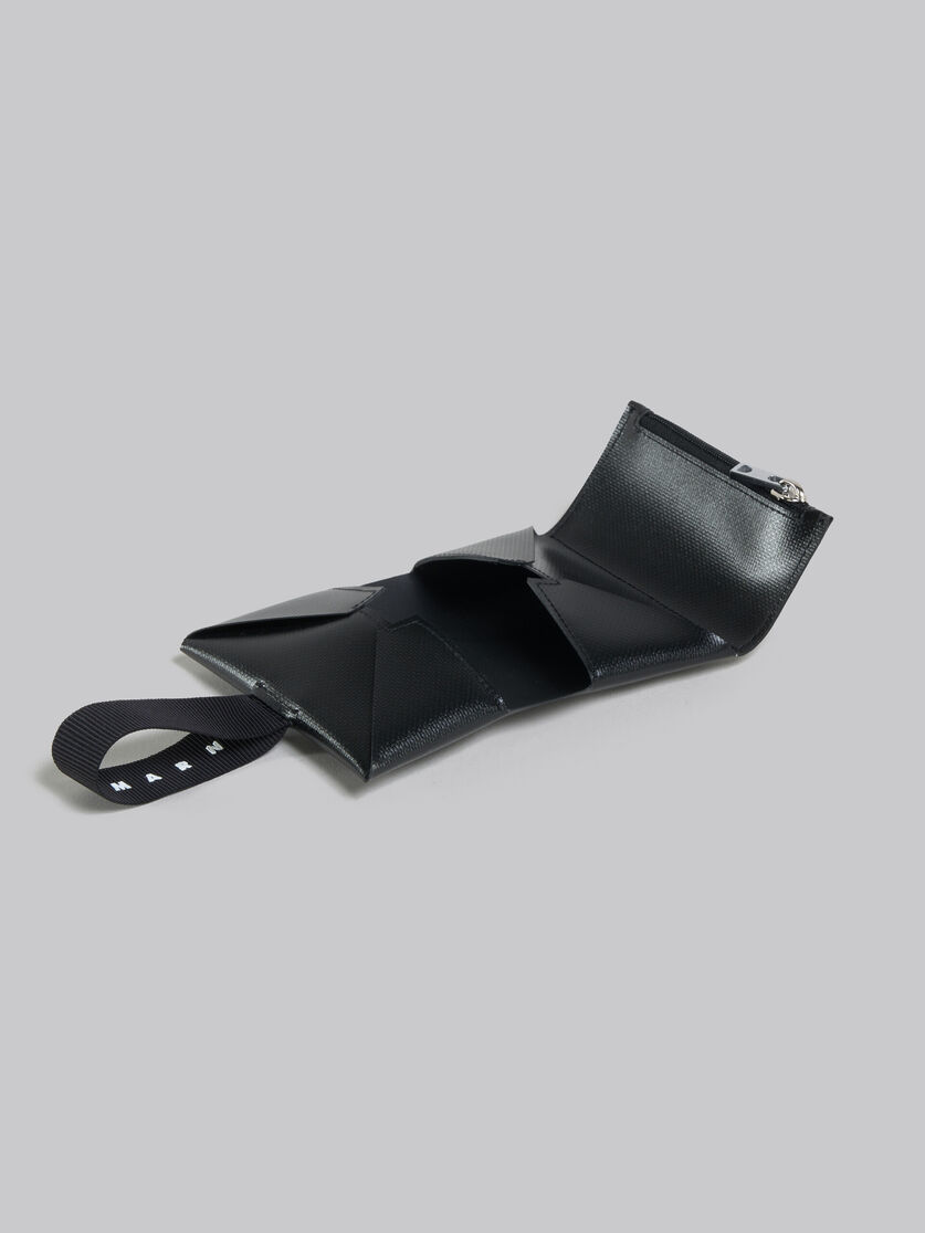 ブラック 三つ折りウォレット、ロゴストラップ付き - 財布 - Image 5