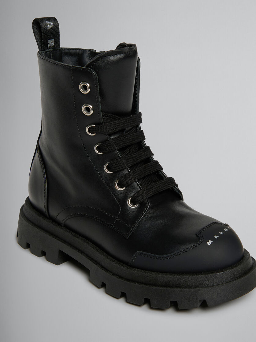 Black leather combat boot - Sneakers - Image 4