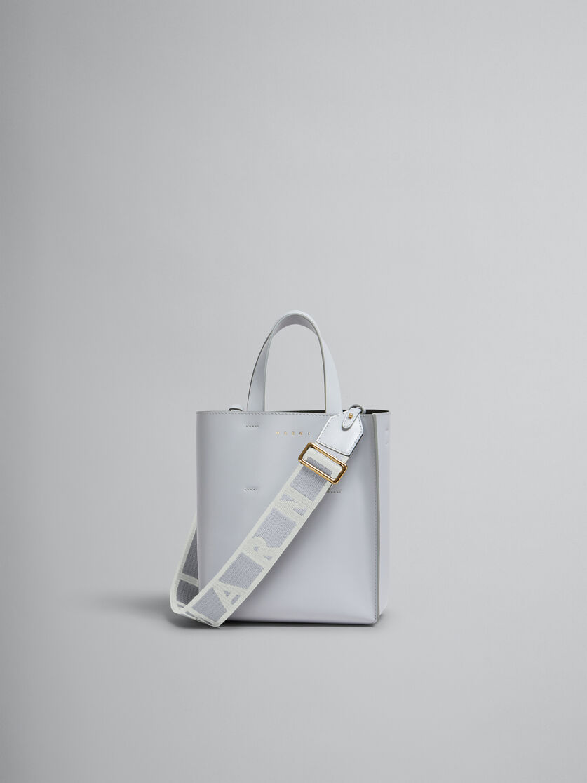Museo Mini Bag in light blue leather - Shopping Bags - Image 1