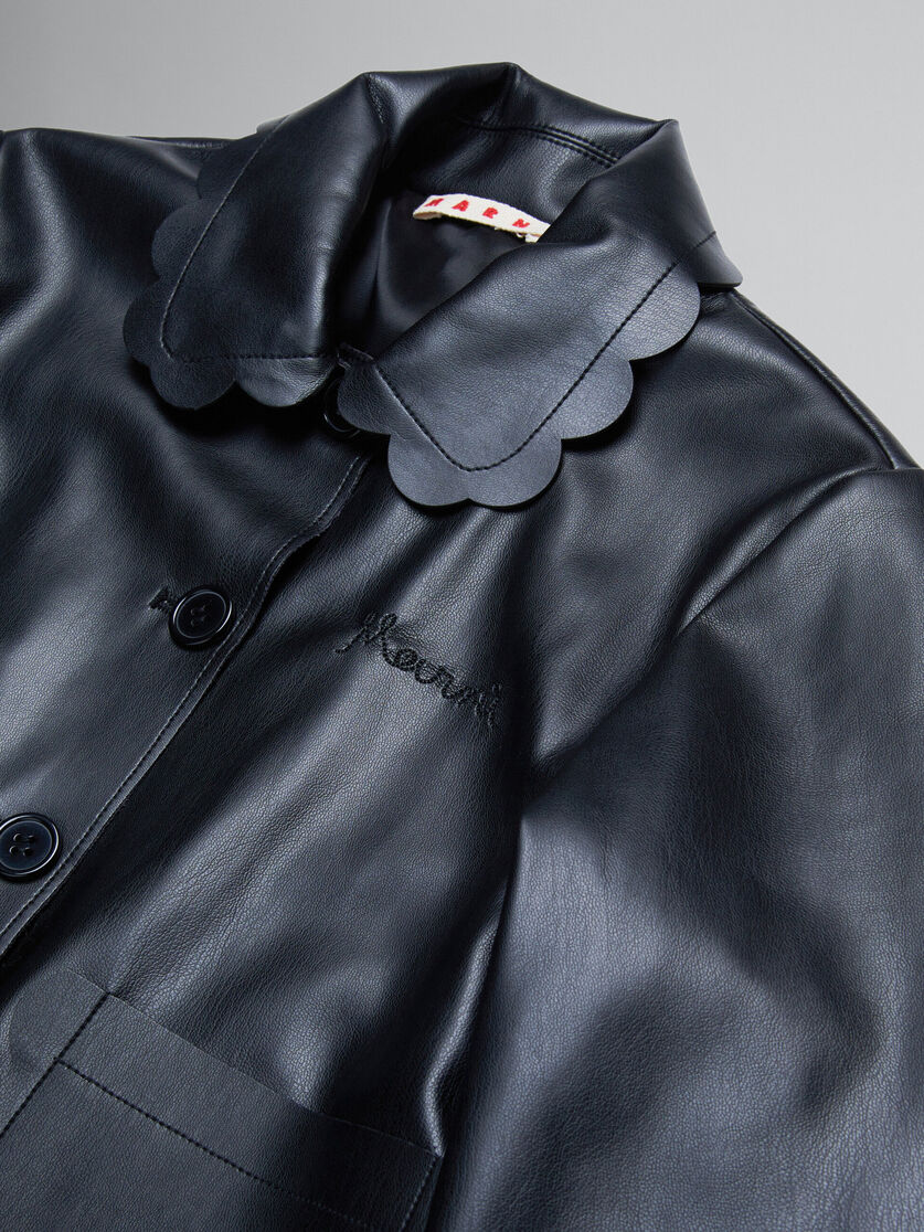 Black jacket in soft coated fabric - Jackets - Image 3