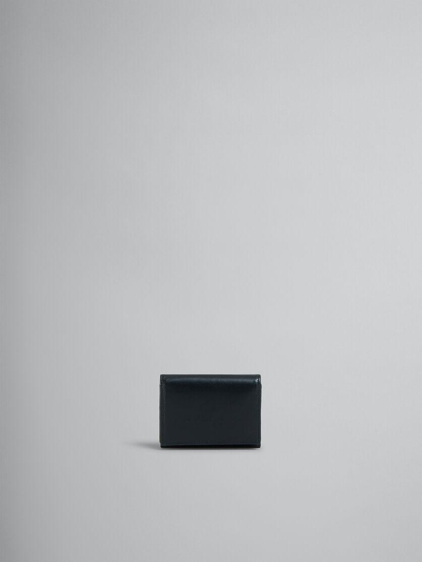 입체적인 마르니 로고 디테일의 블랙 가죽 3단 지갑 - 지갑 - Image 1