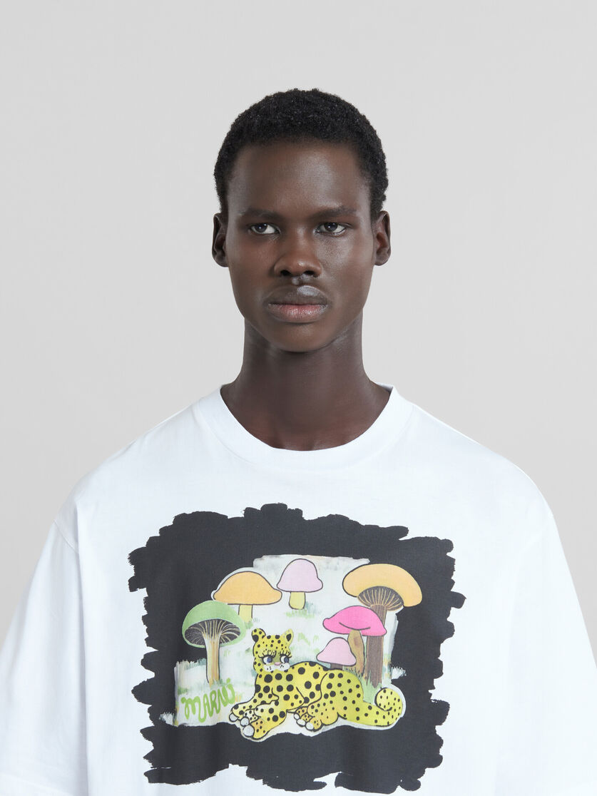 Camiseta fluida de algodón orgánico blanca con estampado - Camisetas - Image 4
