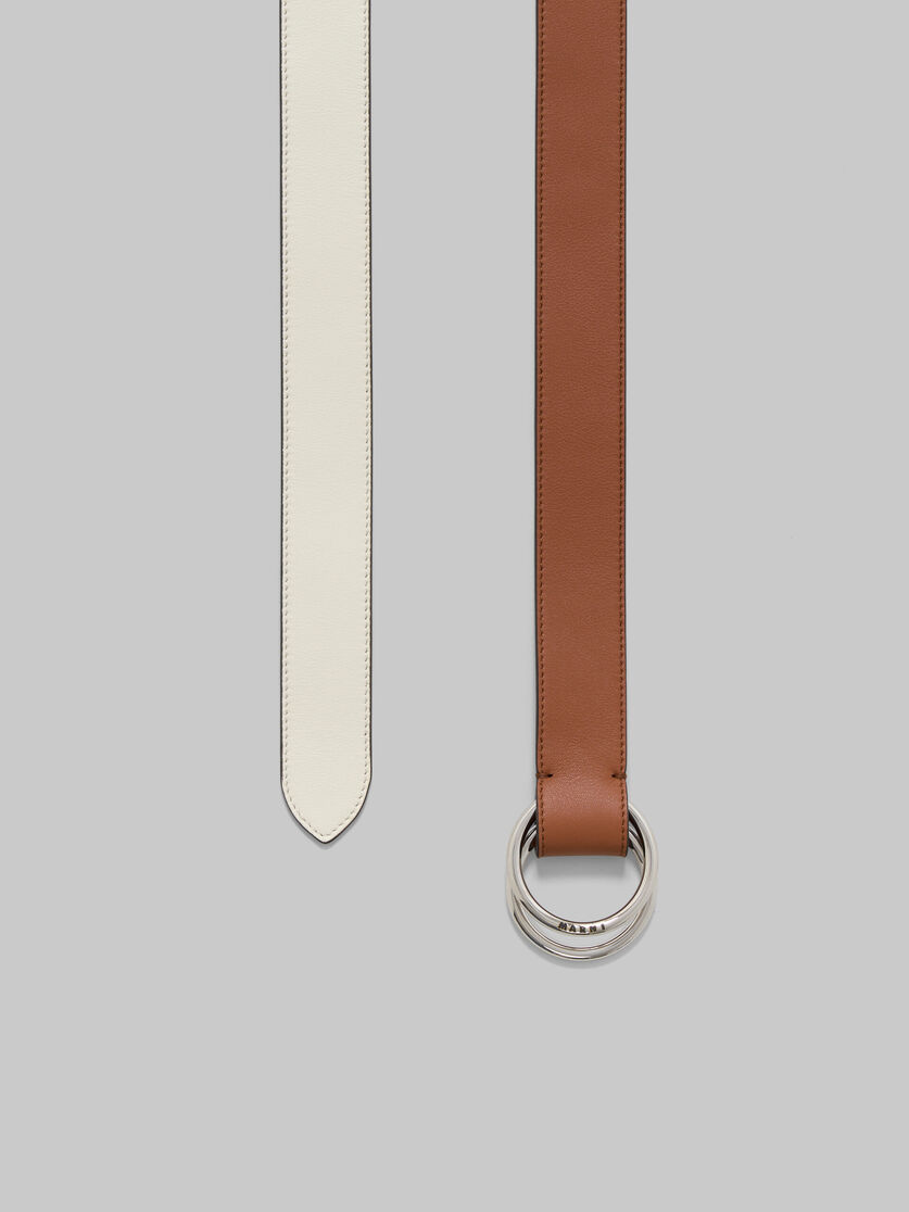 Cinturón negro y azul de piel con hebilla de anilla - Cinturones - Image 3