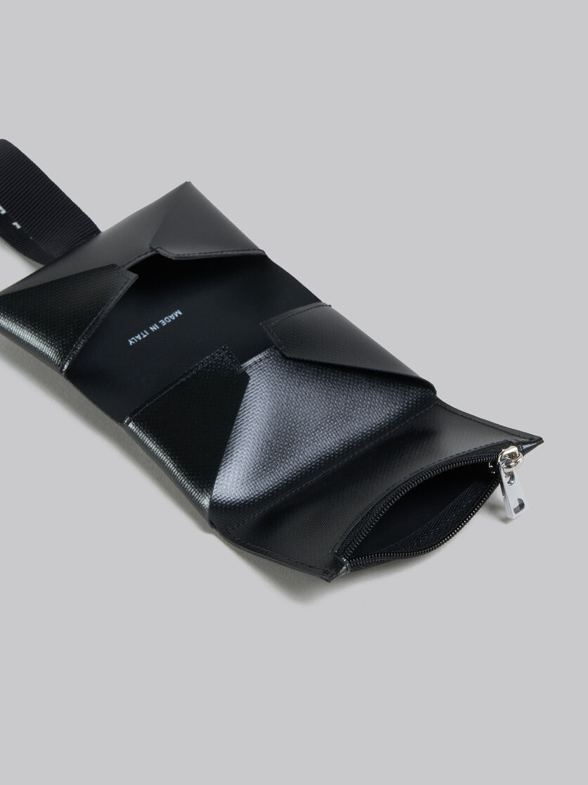 Portefeuille à trois volets noir avec bride à logo - Portefeuilles - Image 2