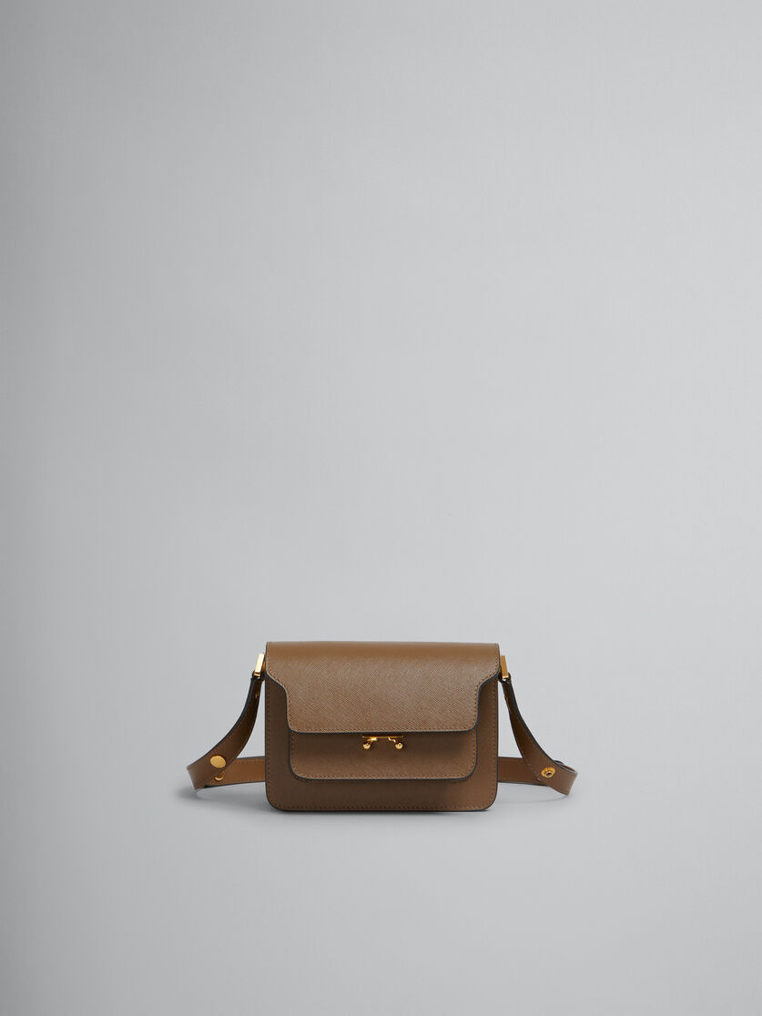Brown saffiano leather mini Trunk bag - Shoulder Bag - Image 1