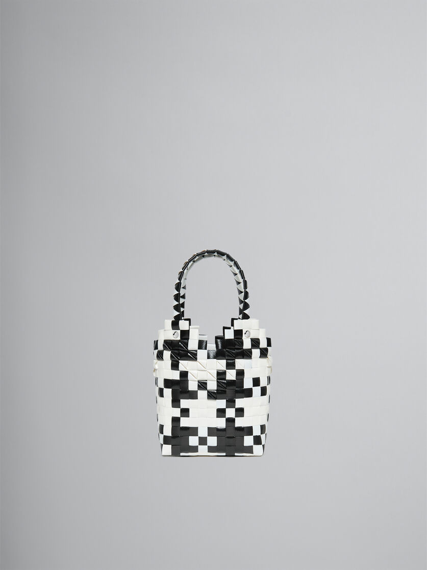 Weiß und schwarz gewebte Diamond Beuteltasche - Tasche - Image 2