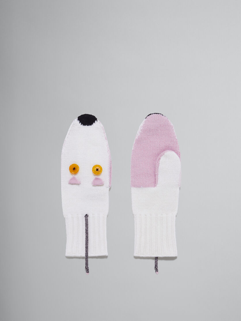 White mouse puppet mittens - Gloves - Image 1