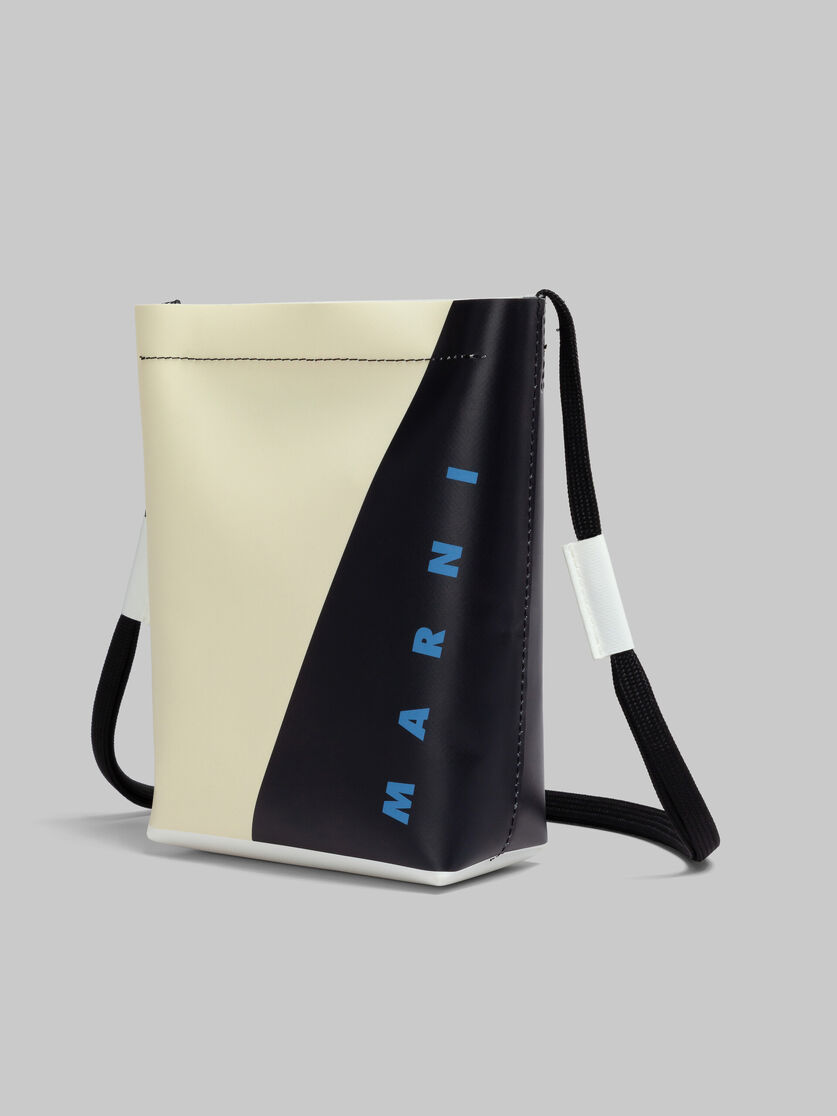 White and black Tribeca crossbody bag with shoelace strap - Shoulder Bag - Image 5