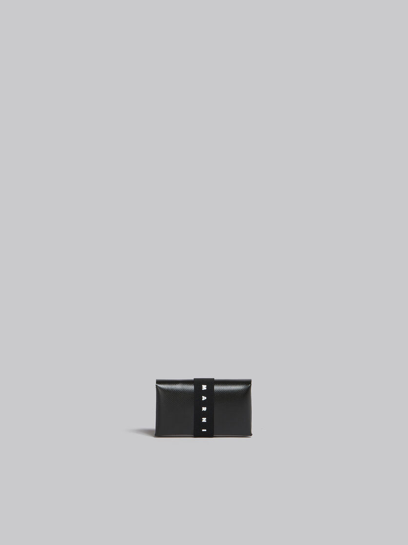 Schwarze dreifache Faltbrieftasche mit Logo-Riemen - Brieftaschen - Image 3