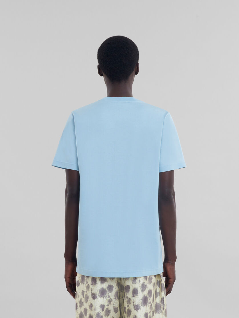 Light blue organic cotton T-shirt with Marni Mending logo - Shirts - Image 3