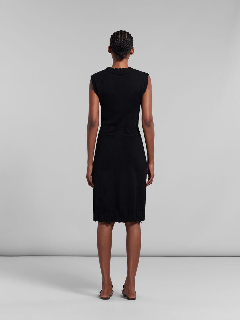 ブラック ディシュベルドコットン製ニットドレス - ドレス - Image 3