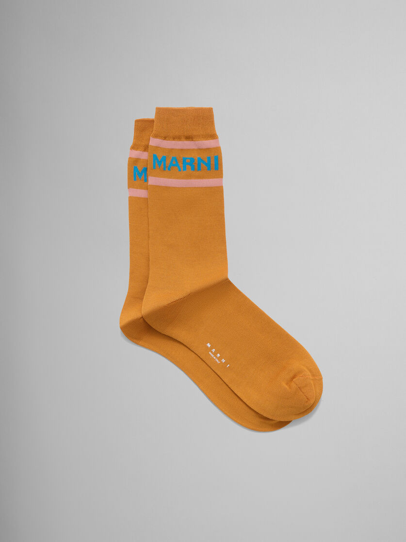 Blue socks with logo cuffs - Socks - Image 1