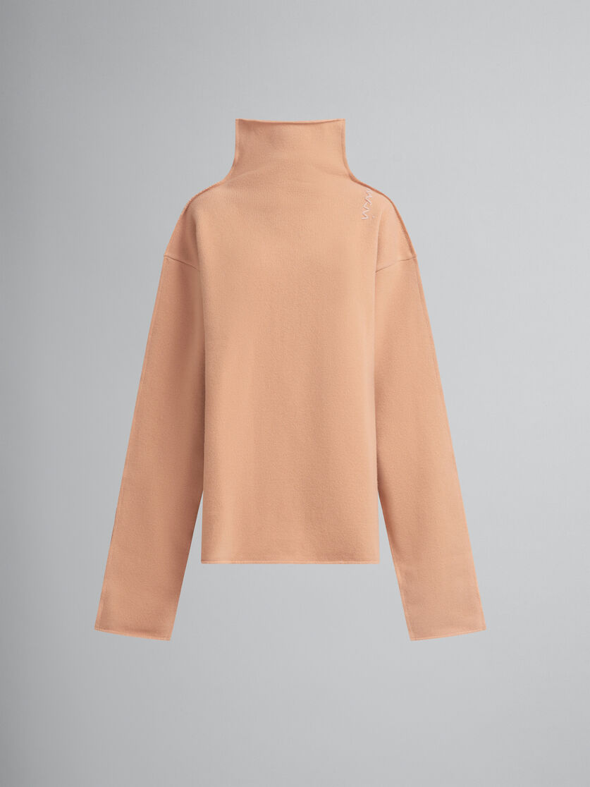 Peach pink wool sweater - Pullovers - Image 1