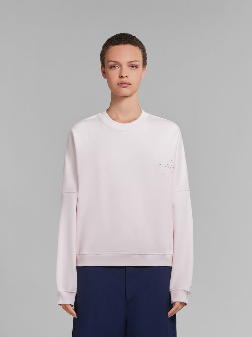 Pink organic jersey sweatshirt with dragon print - Sweaters - Image 2