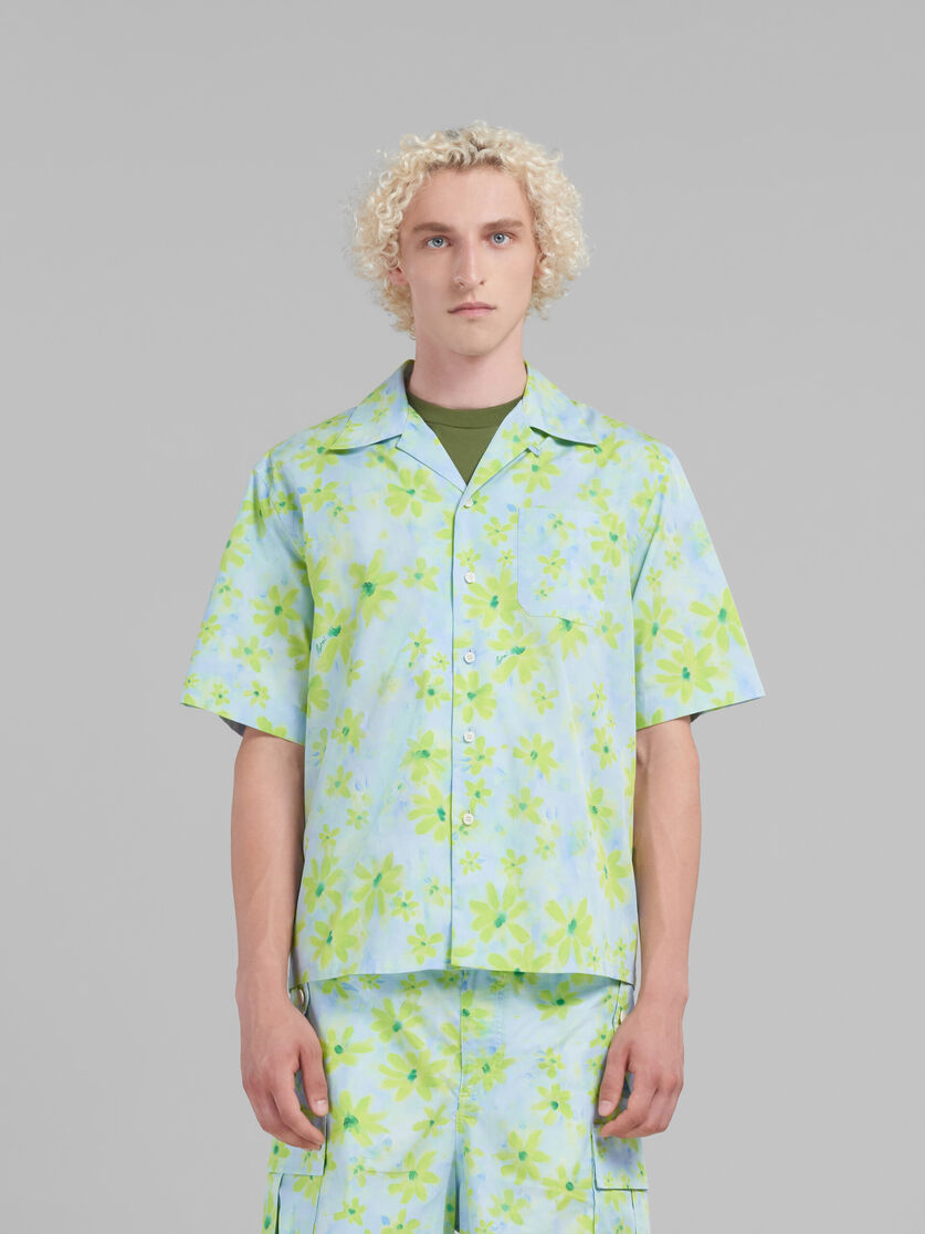 Chemise de bowling en popeline vert clair avec imprimé Parade - Chemises - Image 2