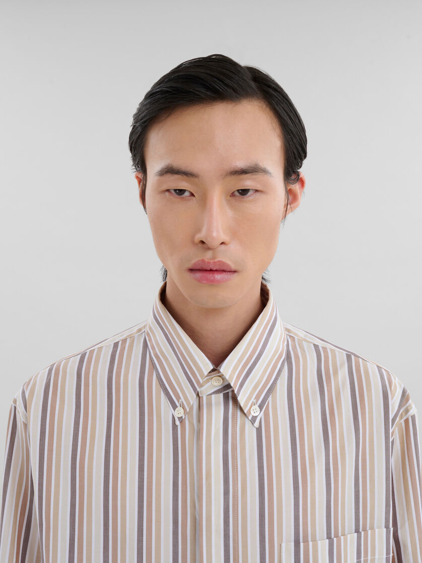 Pink striped organic poplin shirt - Shirts - Image 4