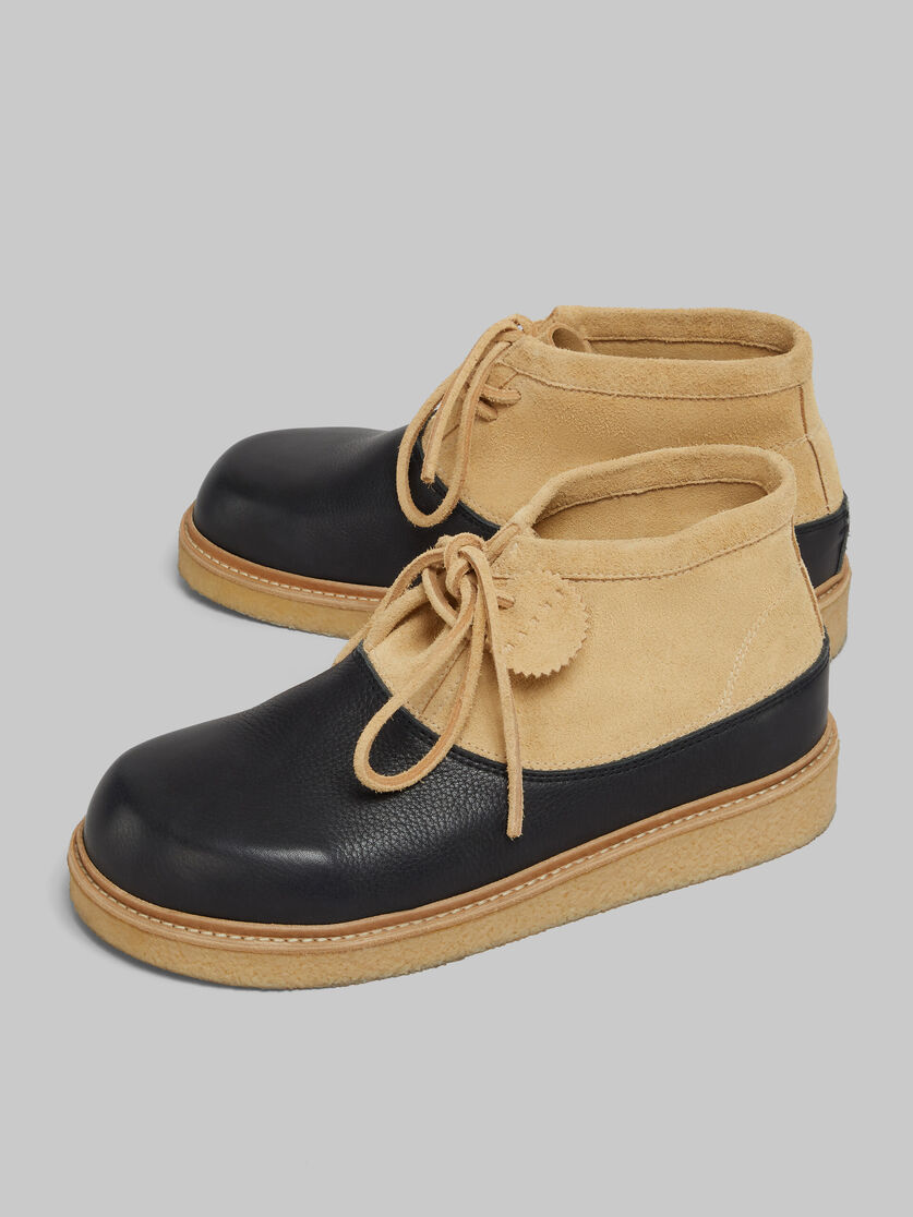 Black and green leather desert boot with para rubber sole - Boots - Image 5