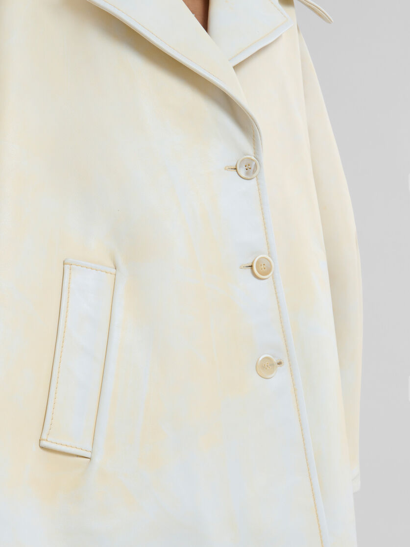 Light yellow leather cape - Coats - Image 5