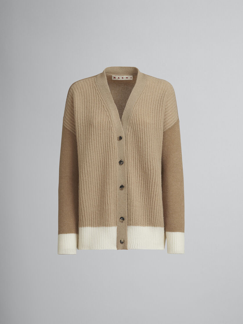Brown cashmere V-neck cardigan - Pullovers - Image 1