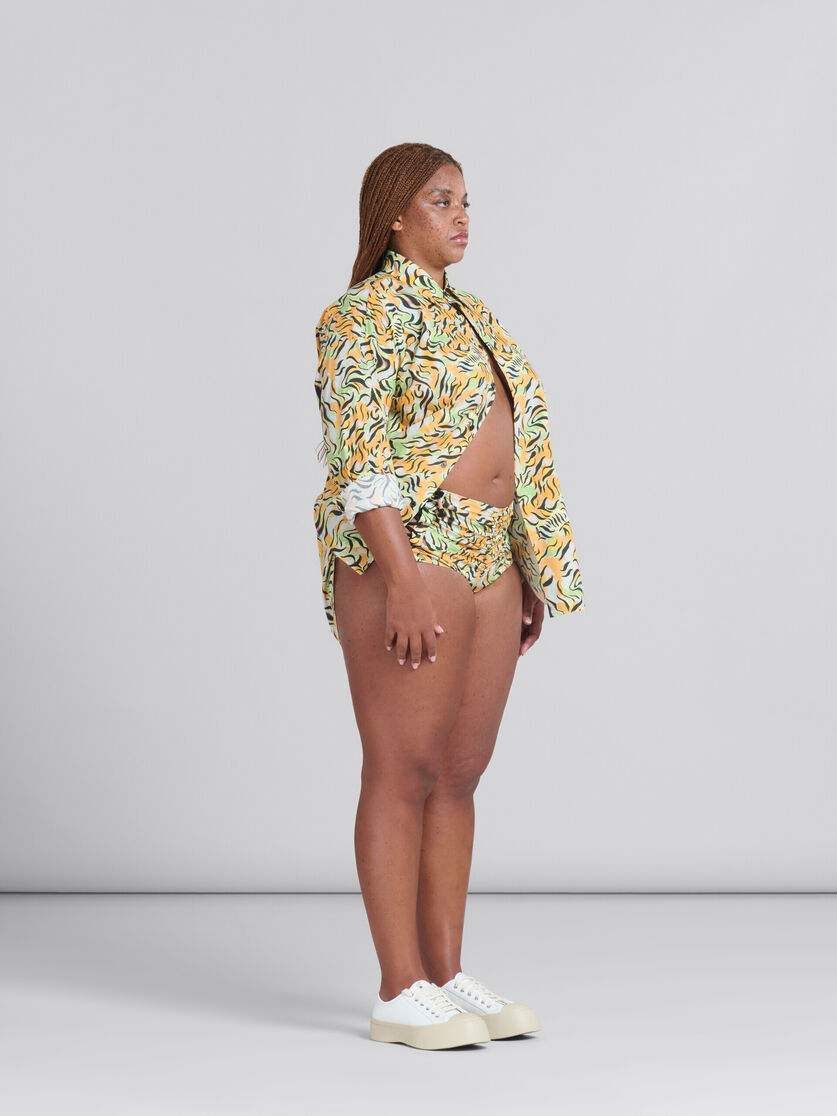Culotte-Shorts aus Bio-Baumwolle mit Print in Orange und Grün - Hosen - Image 5