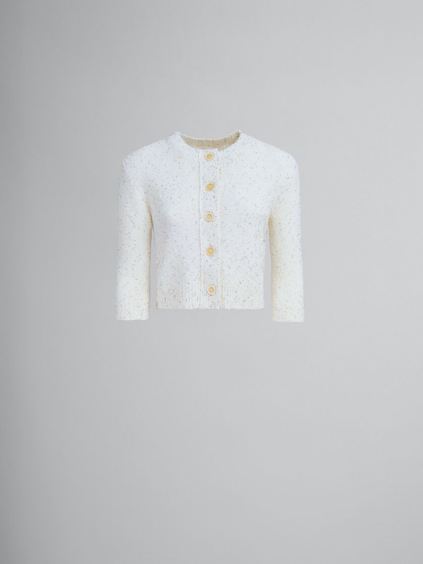 White sparkling wool cardigan - Pullovers - Image 1